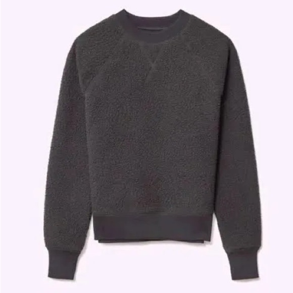 Everlane Black Renew Fleece Oversized Crew Sweater Size XS - Picture 2 of 8